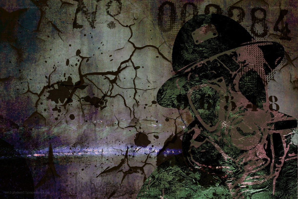grunge soldier silhouette