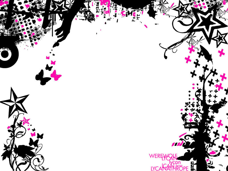 grunge star and butterfly design