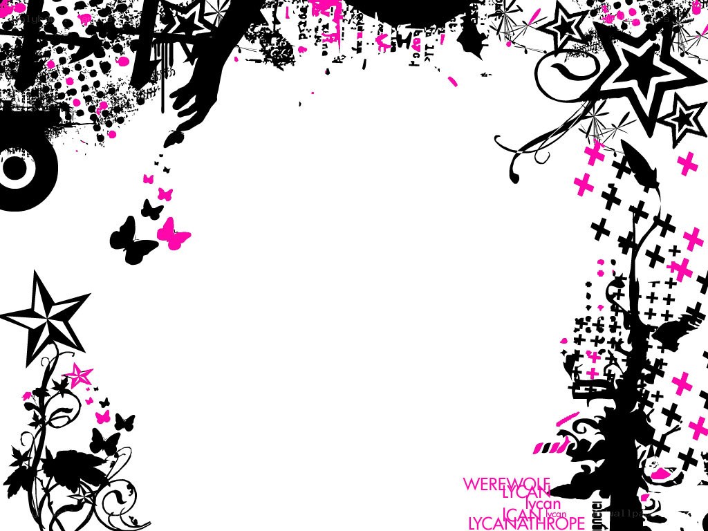 grunge star and butterfly design