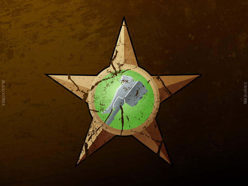 grunge star emblem with map
