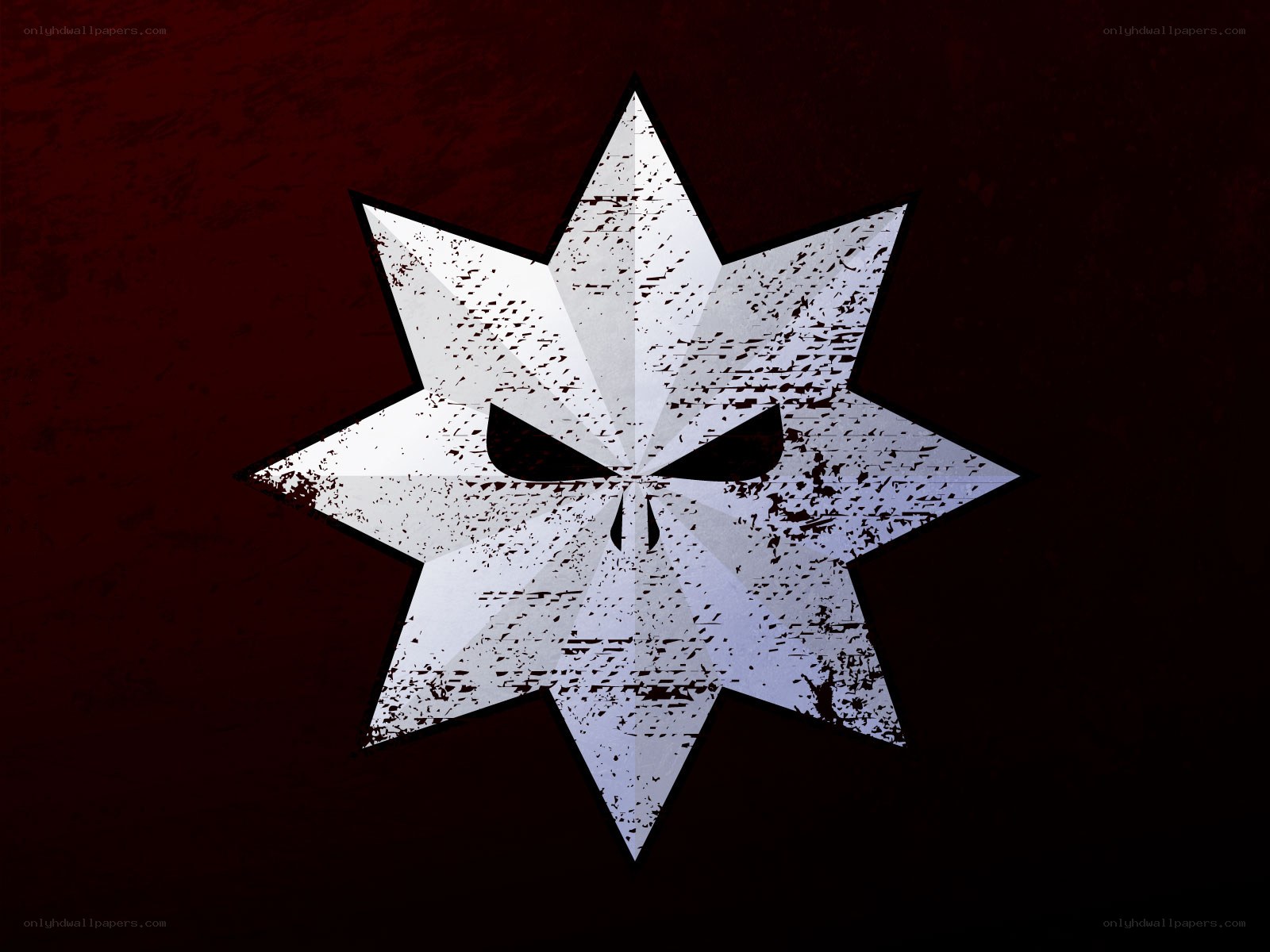 grunge star skull logo