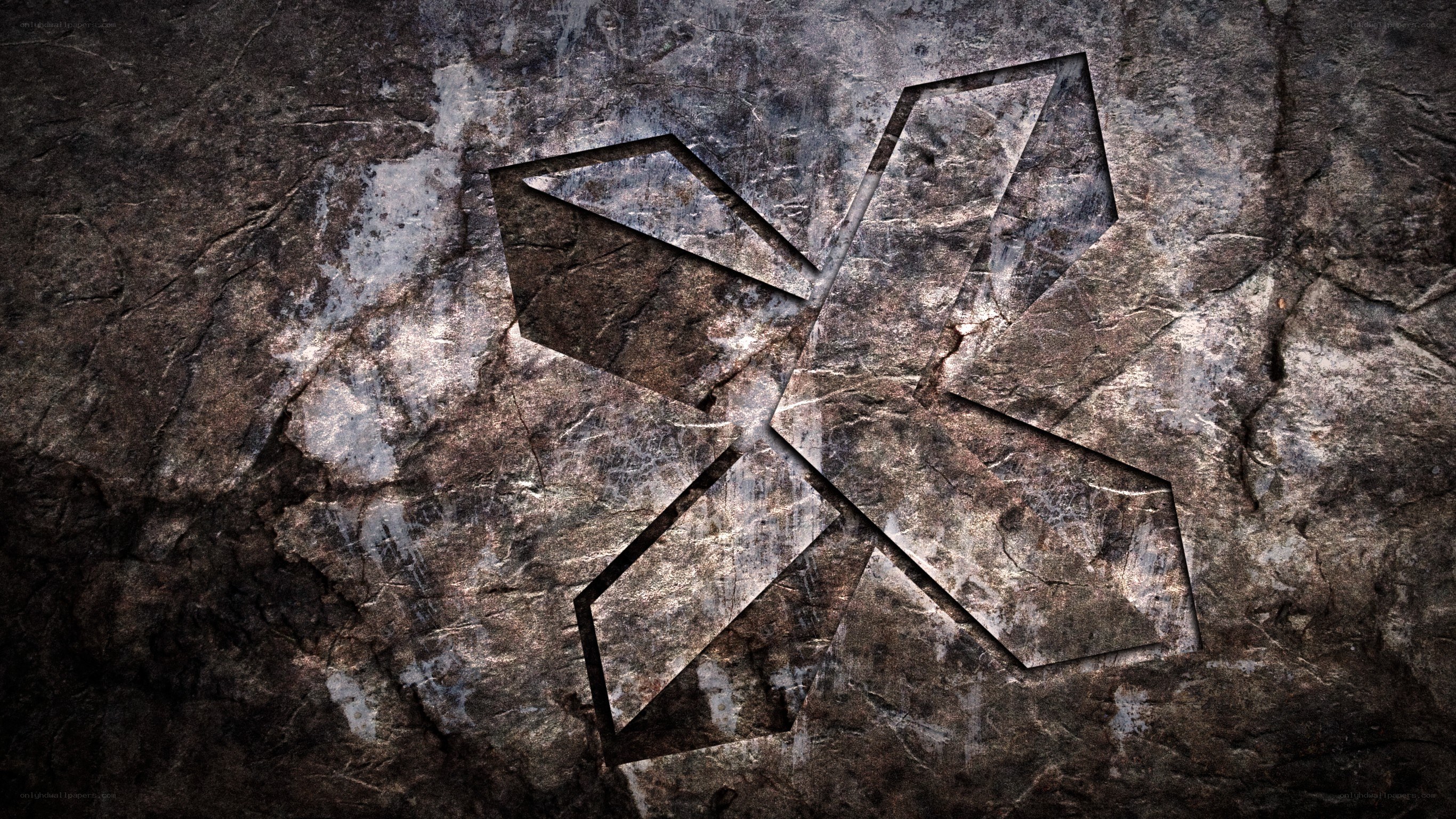 grunge star symbol on stone