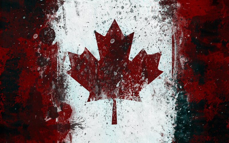 Grunge-style Canadian Flag — Red, Gritty
