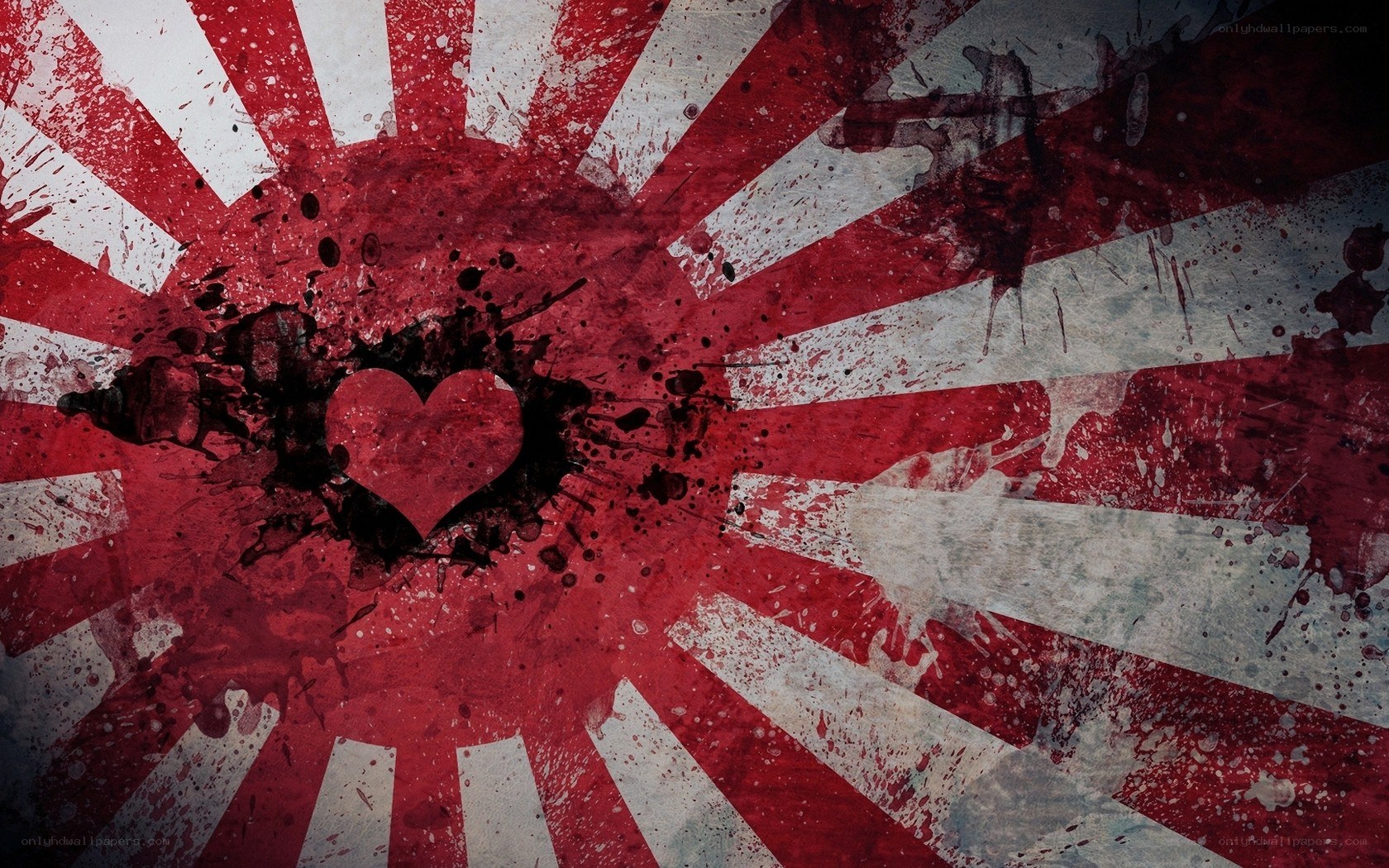 grunge sunburst heart design