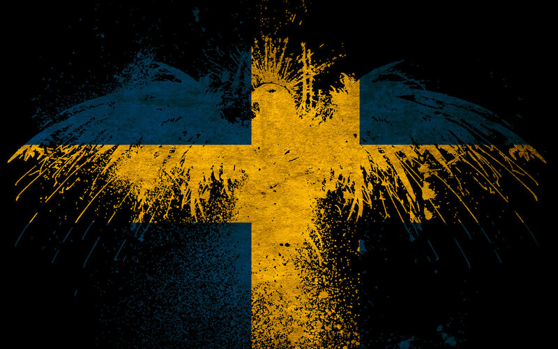 grunge swedish flag art