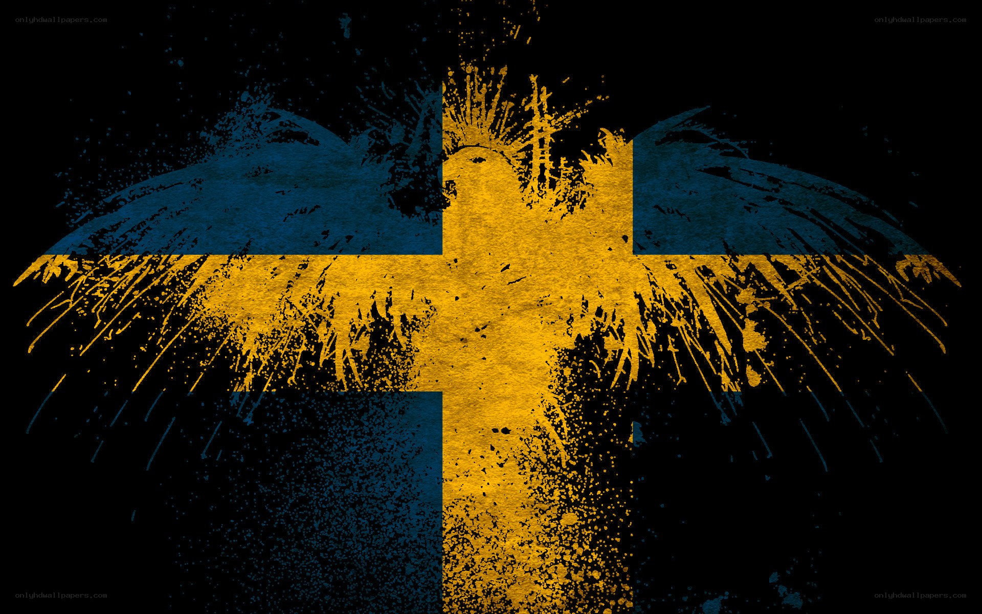 grunge swedish flag art