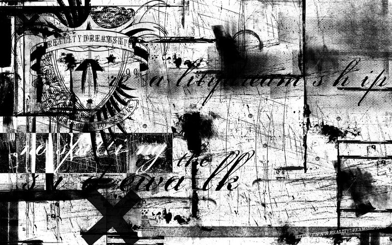 grunge text art collage