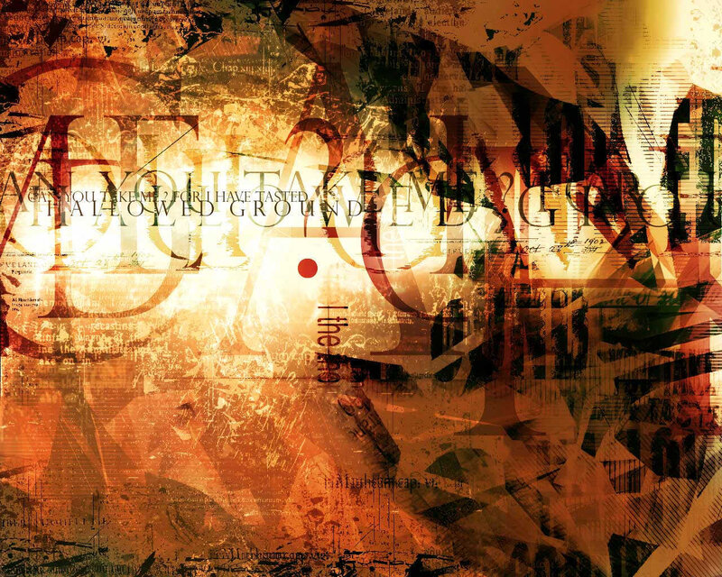 grunge text collage