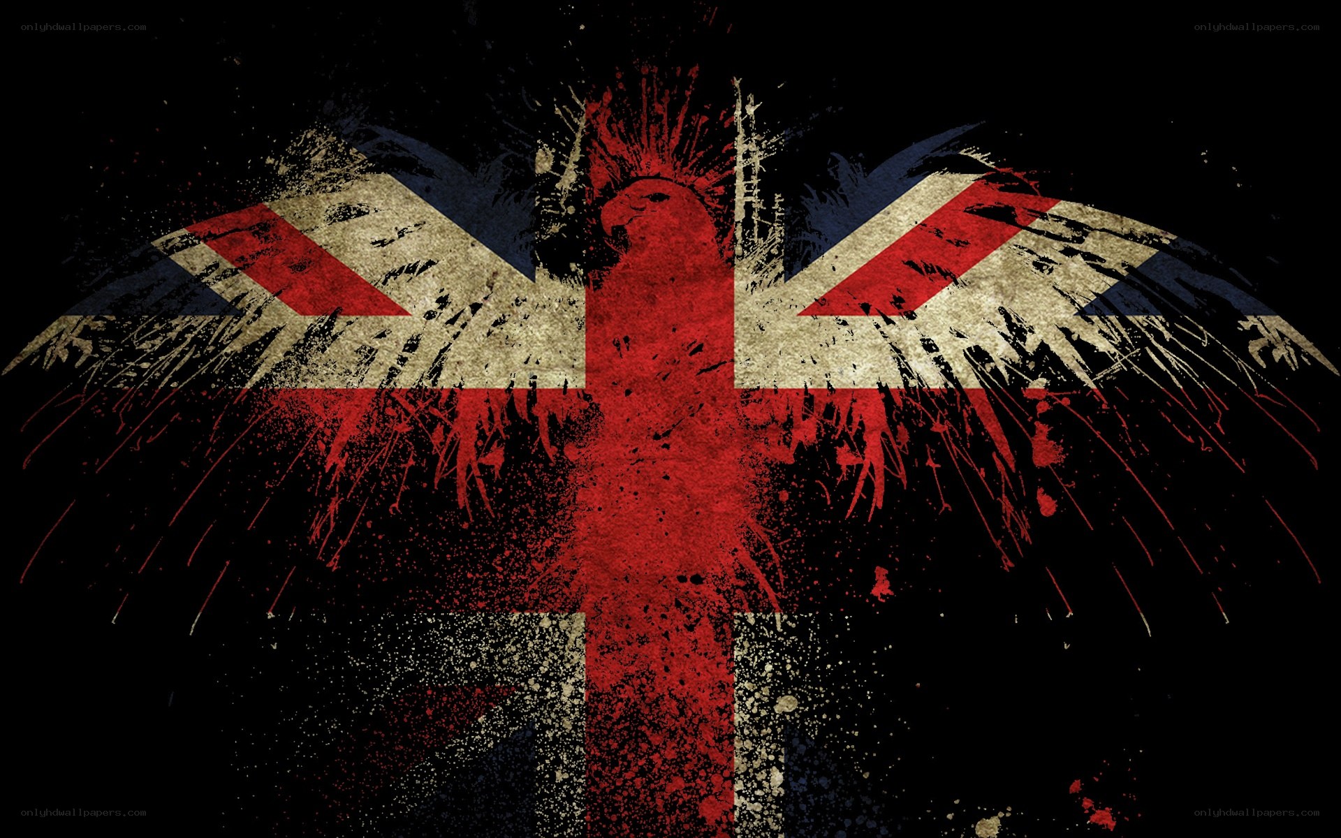 grunge union jack eagle