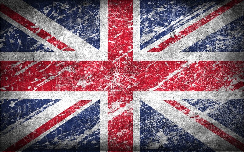 Grunge Union Jack Flag — Red, Gritty, Digital Art