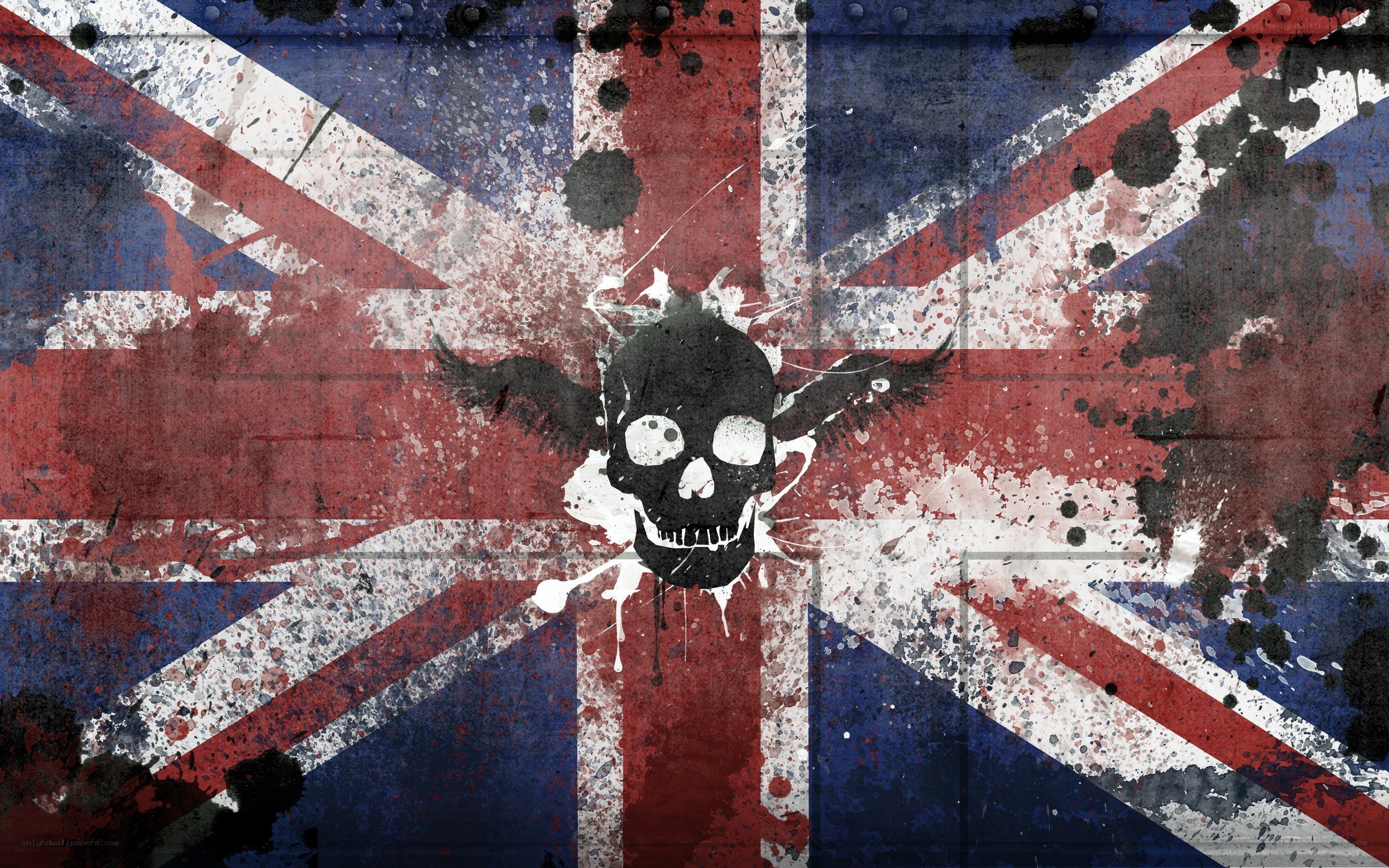 grunge union jack with skull