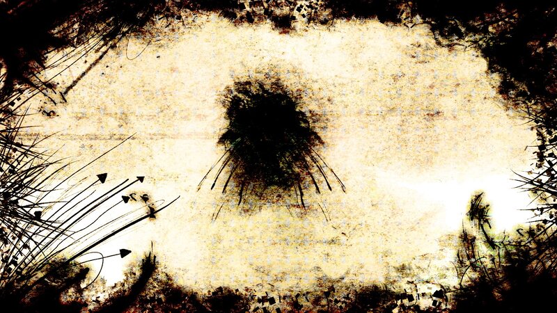 grungy abstract art with central dark shape
