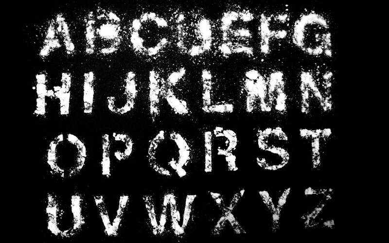 grungy alphabet letters