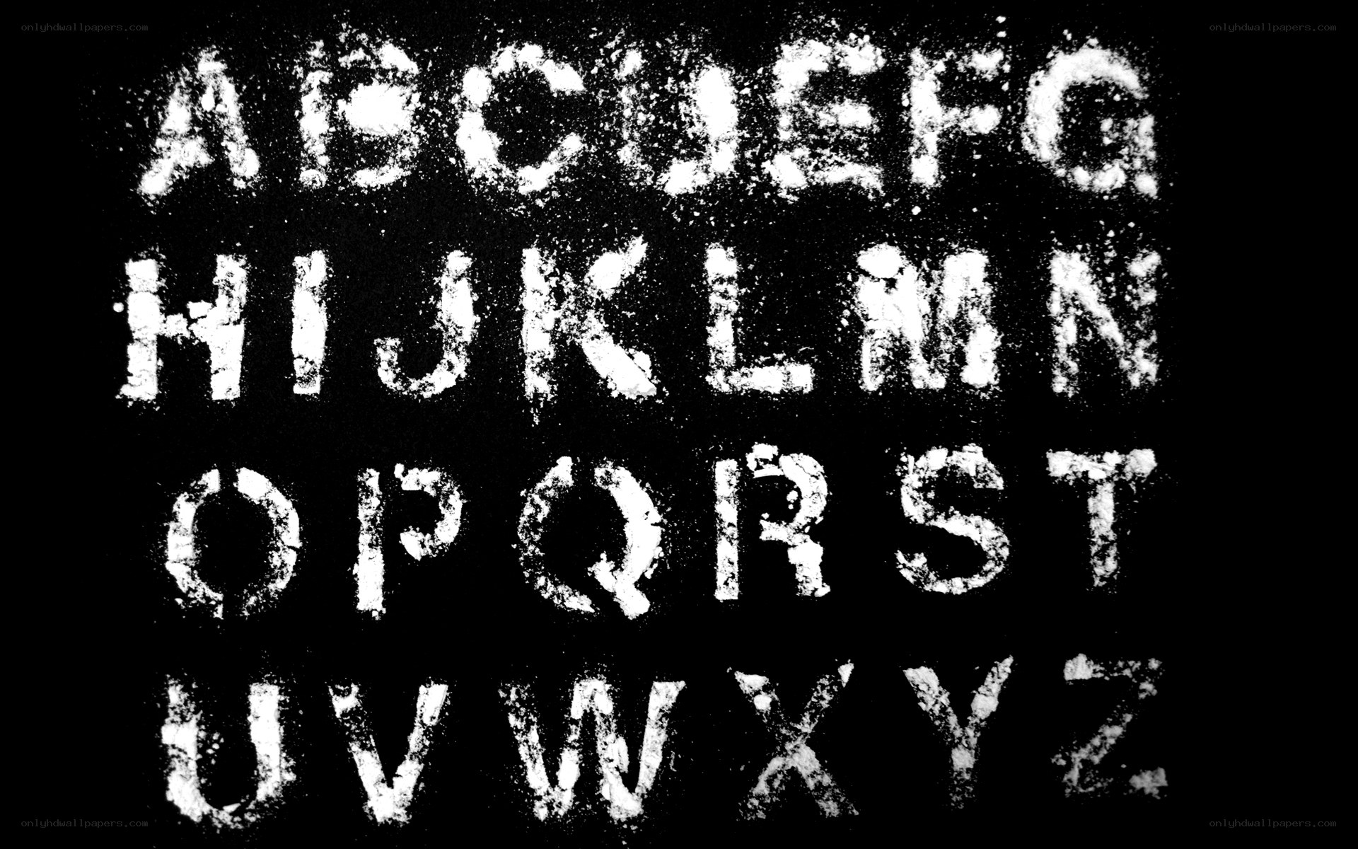 grungy alphabet letters