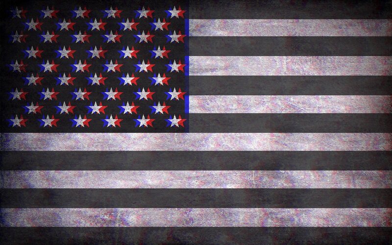 Grungy American Flag — Black