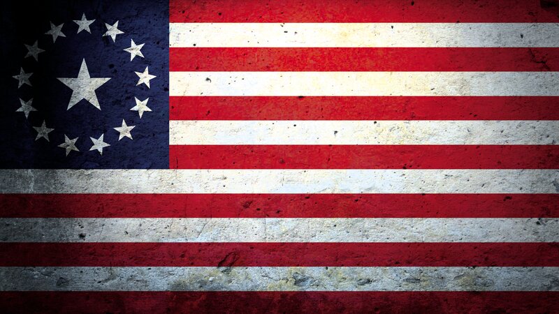 Grungy American Flag — Red, Patriotic, Digital Art