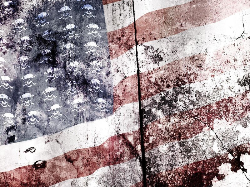 Grungy American Flag — Red