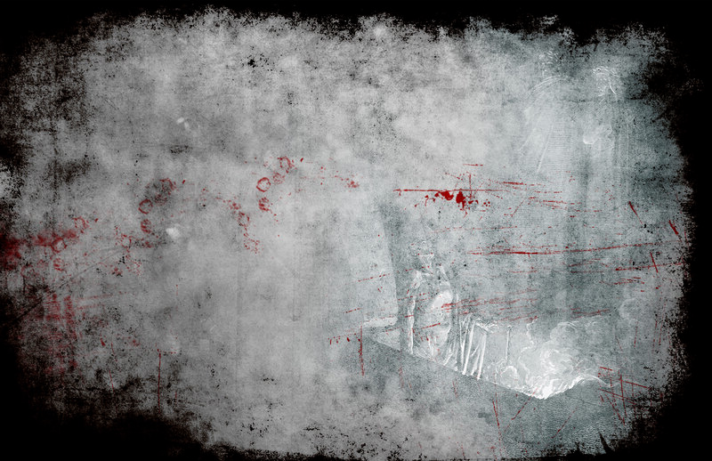 grungy artwork with red splatters