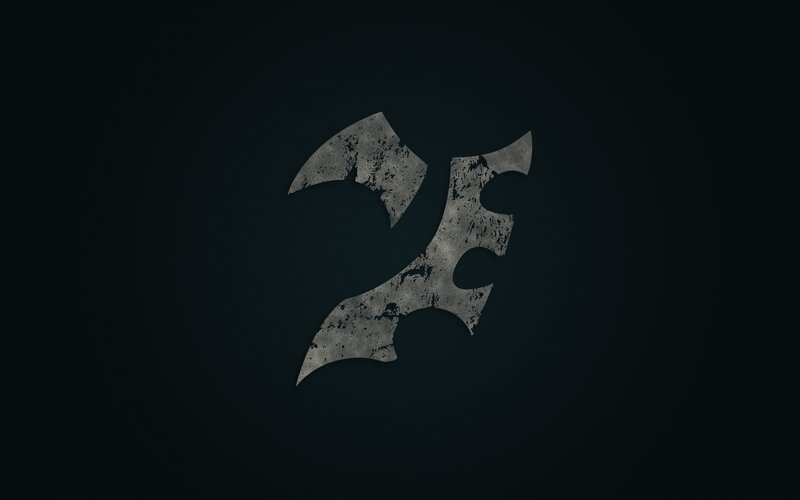 grungy axe logo