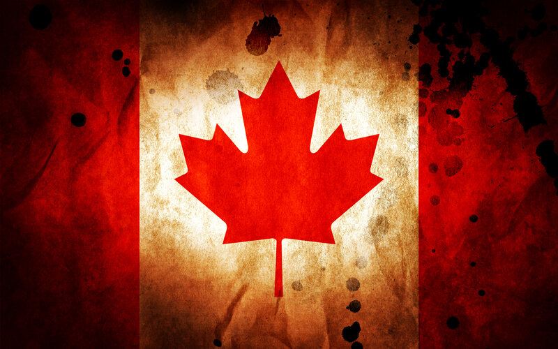 grungy canadian flag design