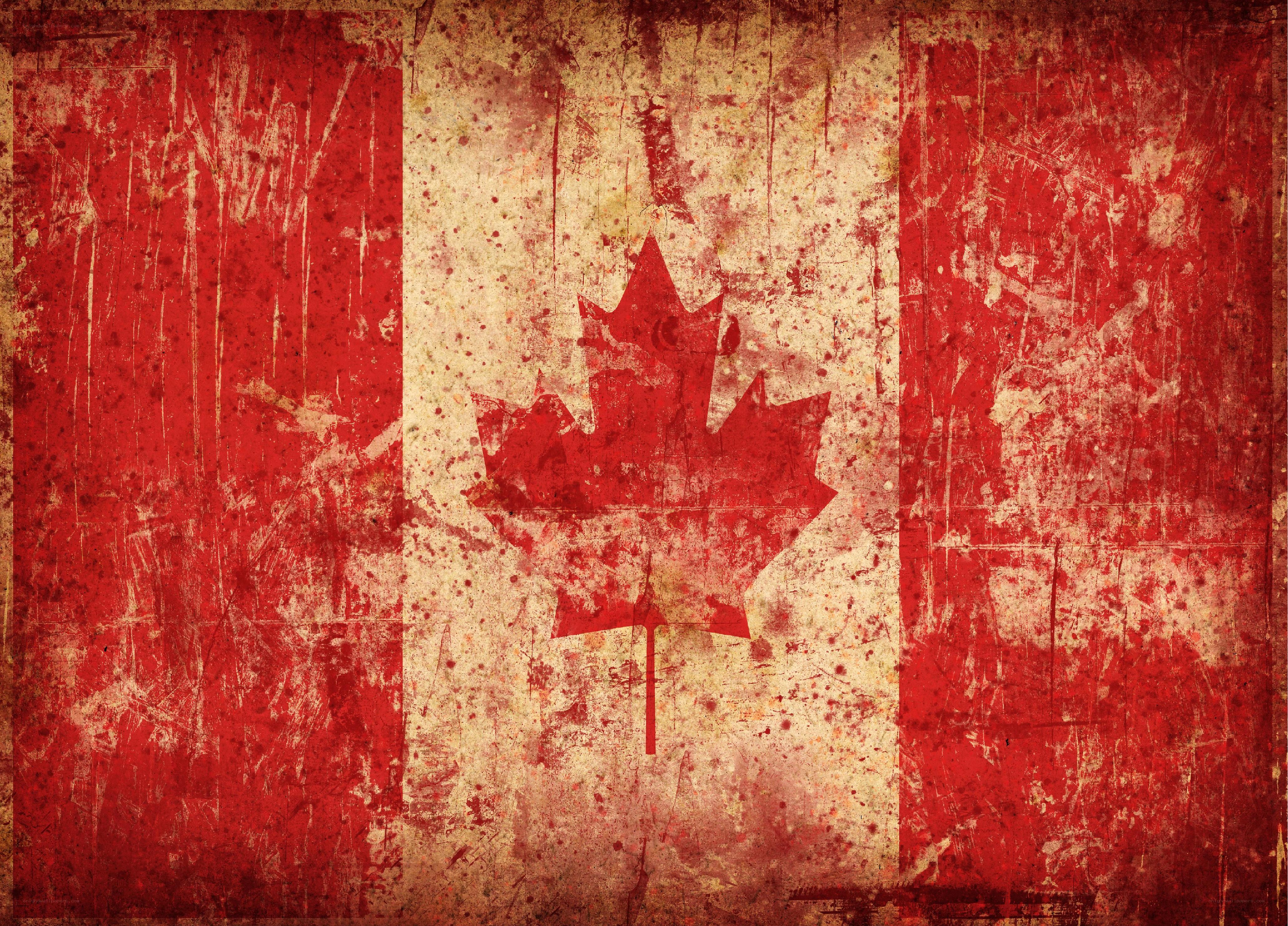 grungy canadian flag