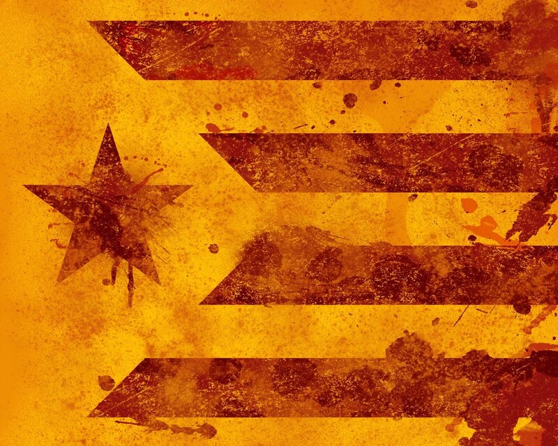 grungy catalan flag