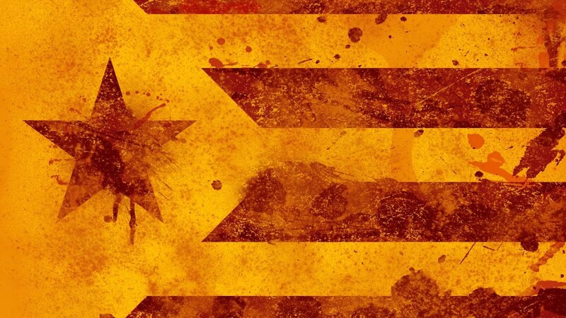 Grungy Catalan Flag — Yellow