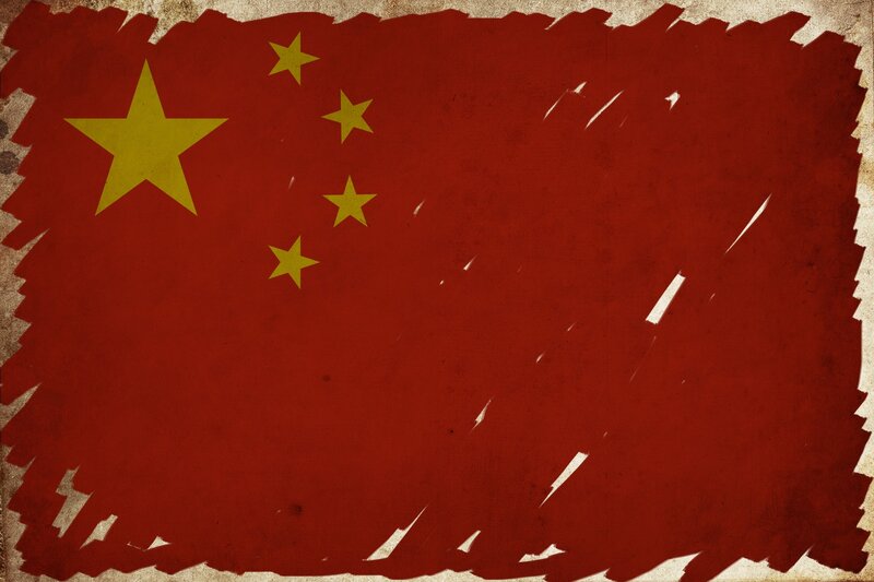 grungy chinese flag