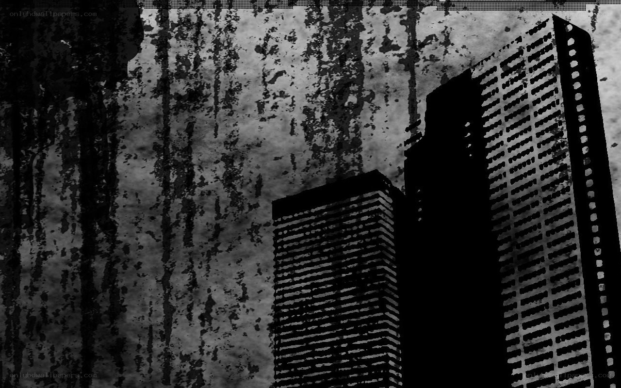 grungy city skyline