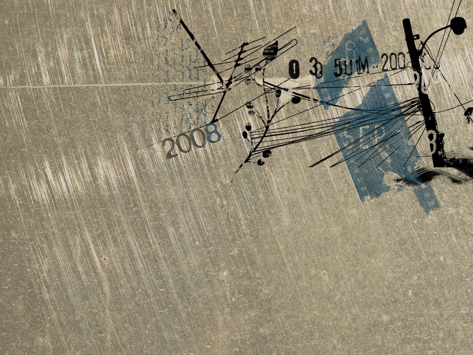 grungy collage with stamps