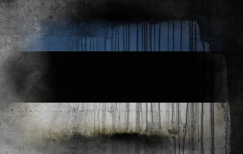 grungy Estonian flag