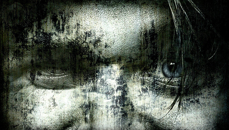 grungy eye close-up