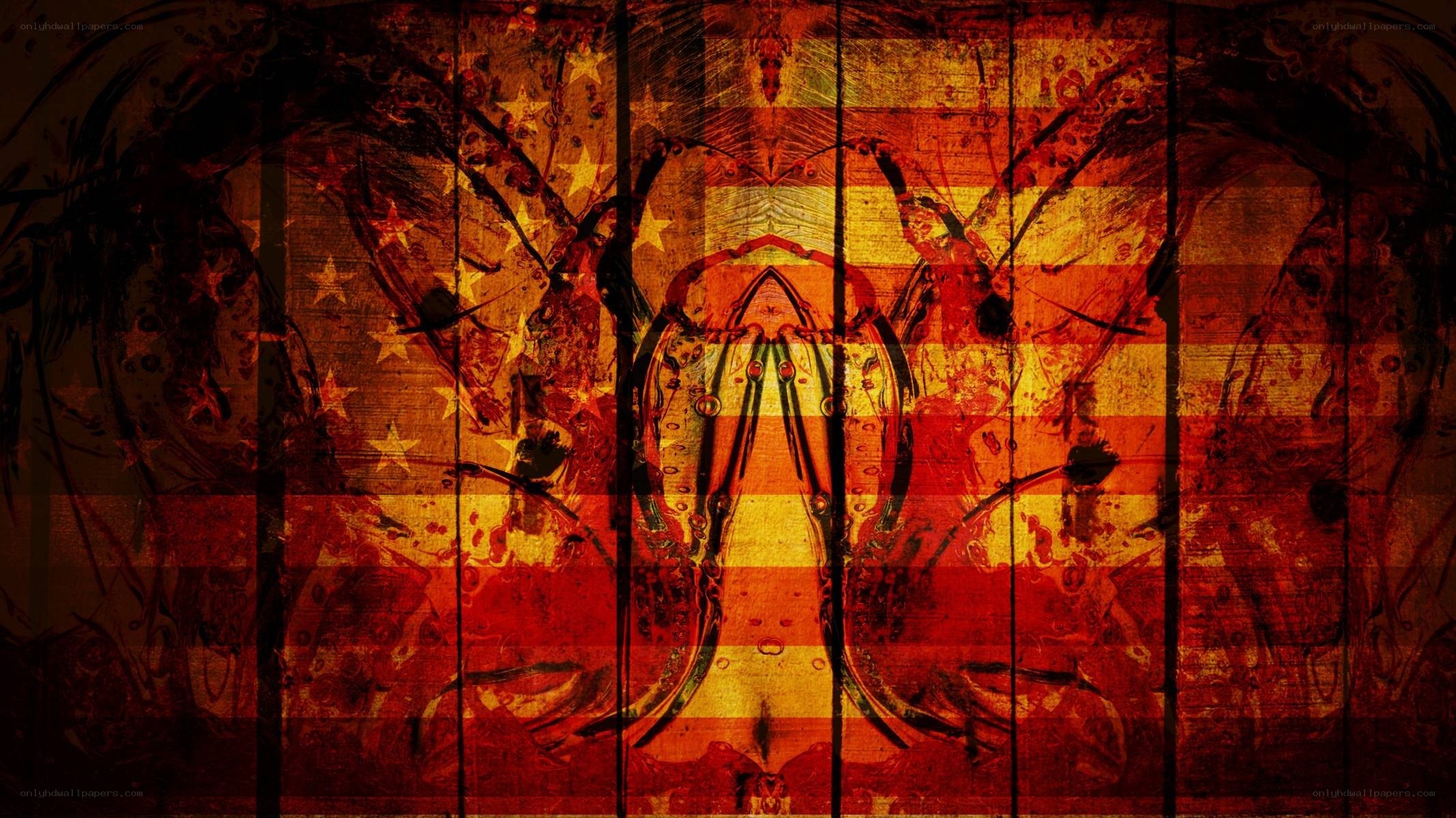 grungy flag with insect design