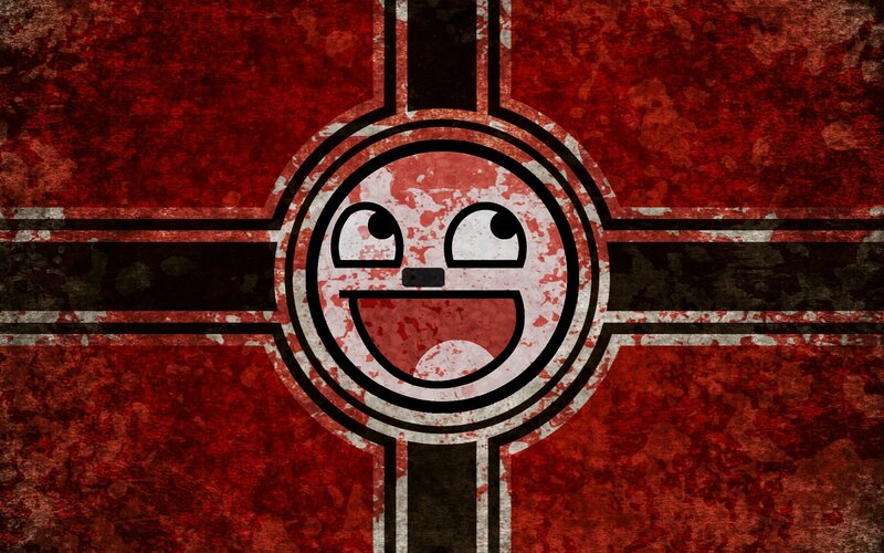 grungy flag with smiley face