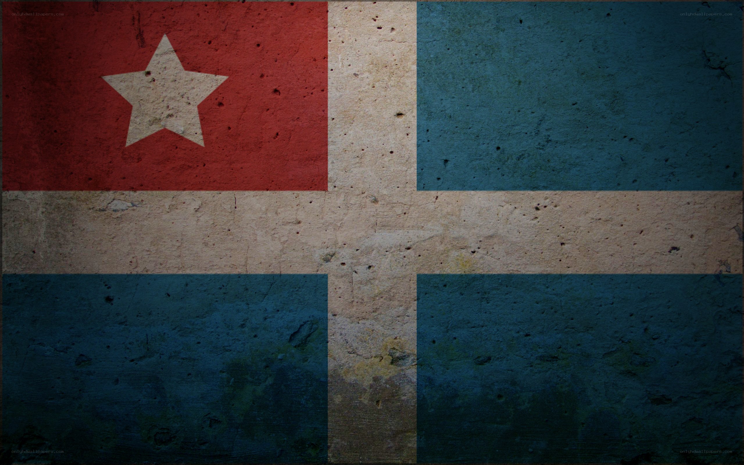 grungy flag with star and cross