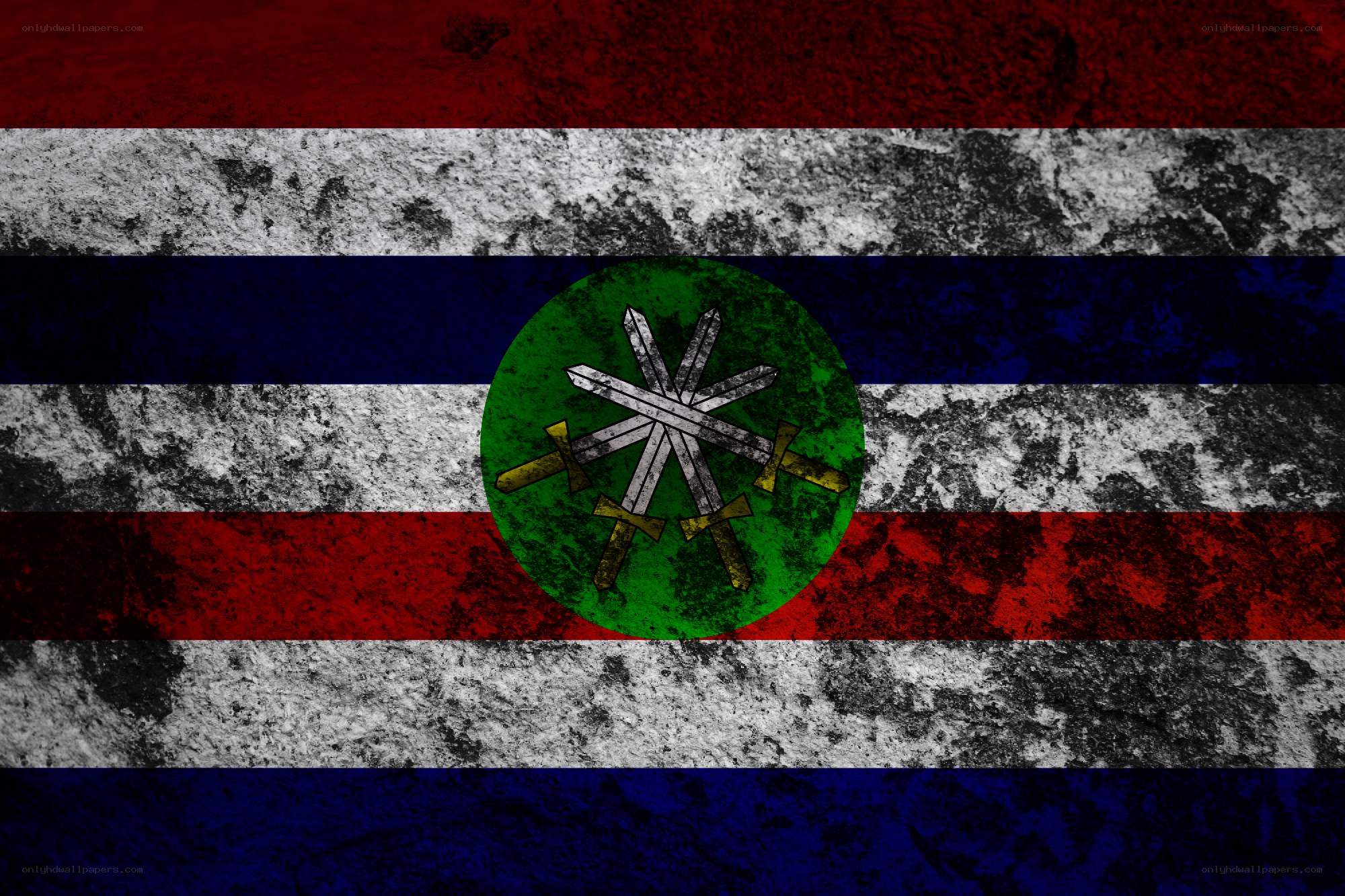 grungy flag with swords emblem