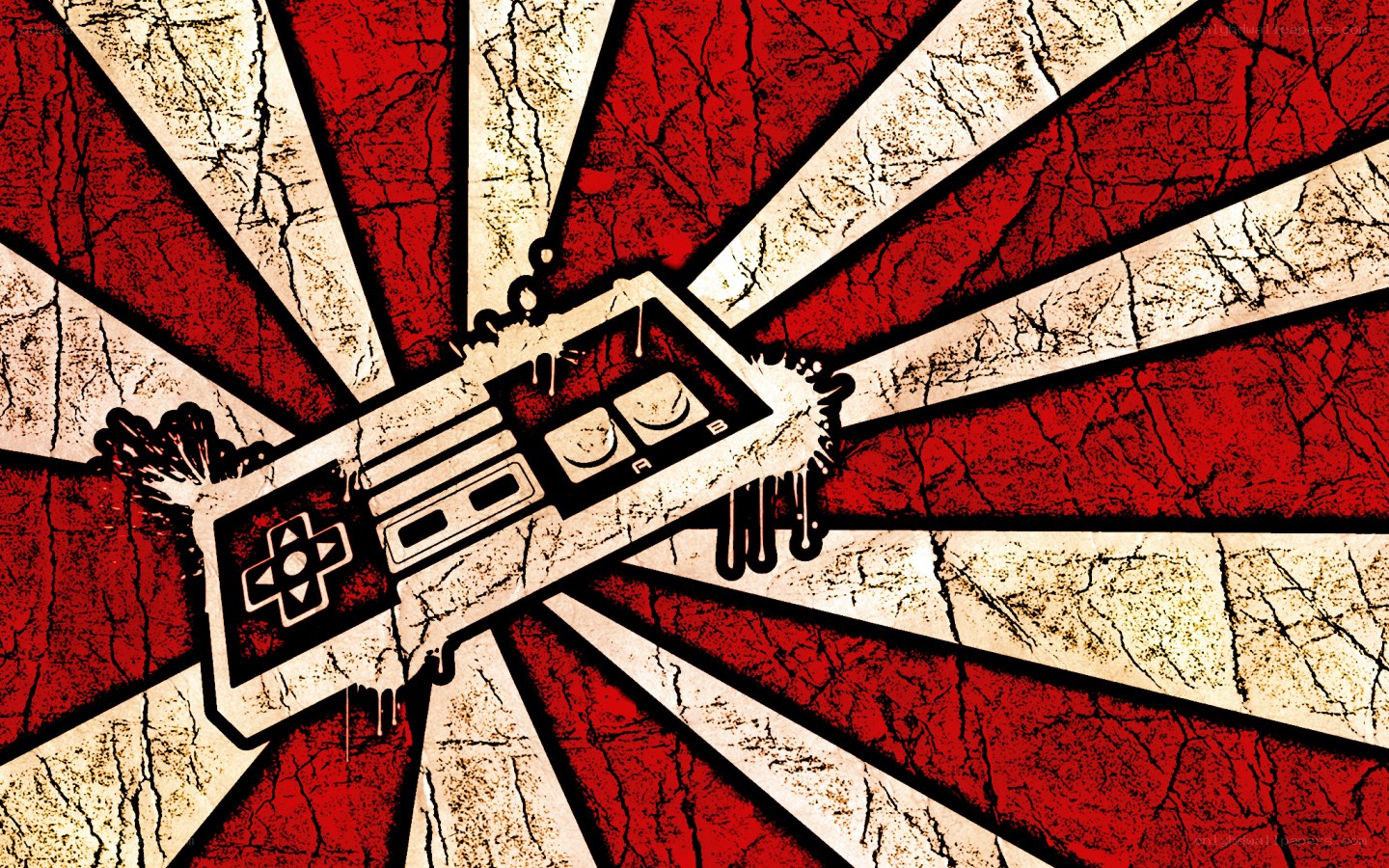 grungy game controller art