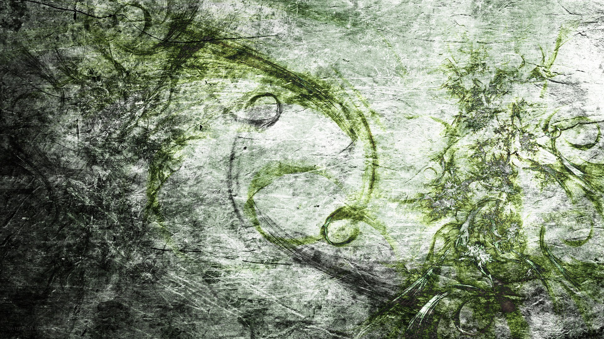 grungy green abstract art