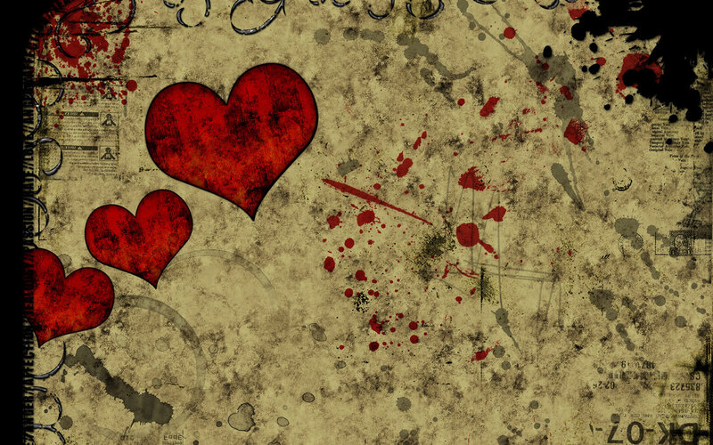 grungy heart splatter art