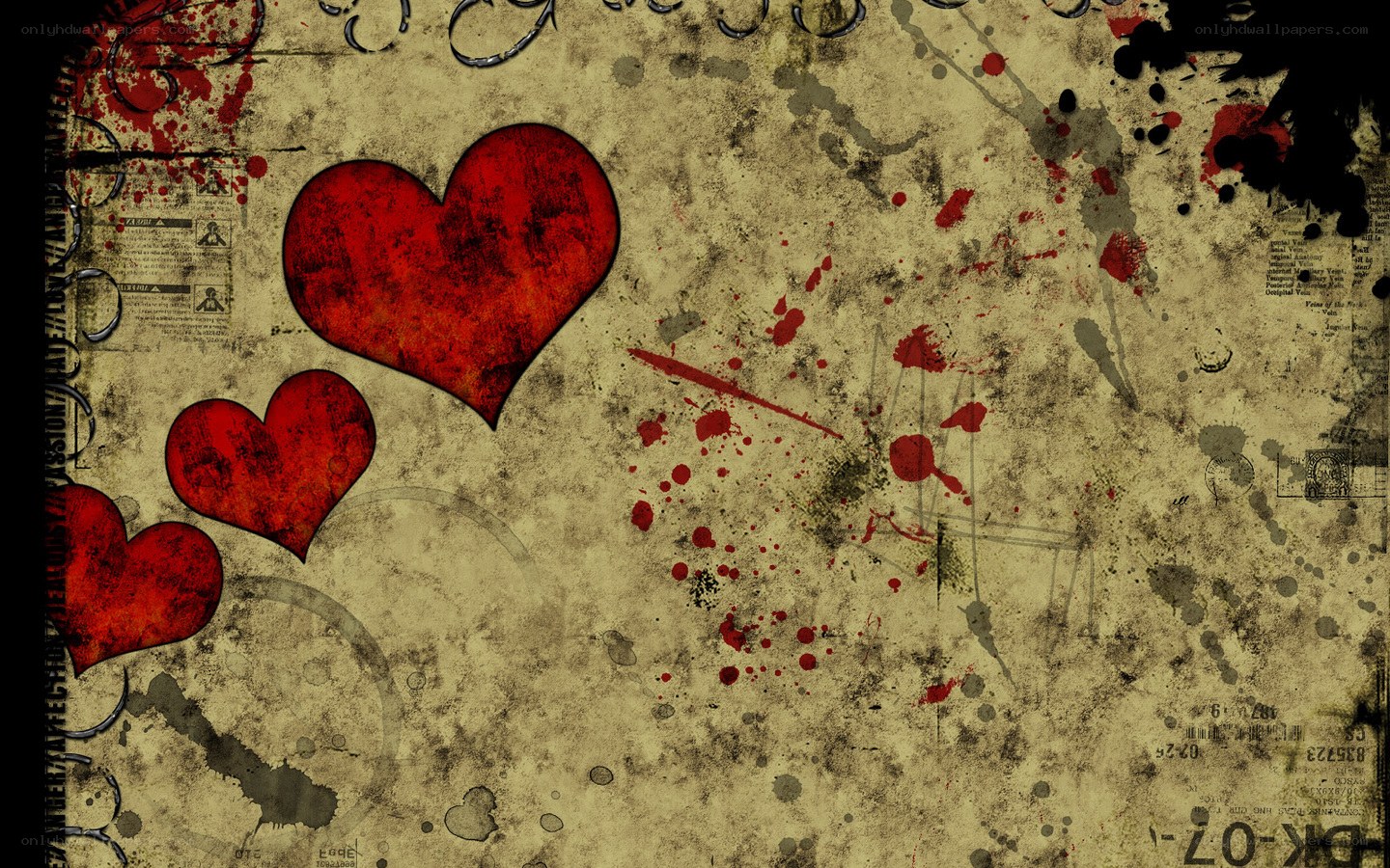 grungy heart splatter art