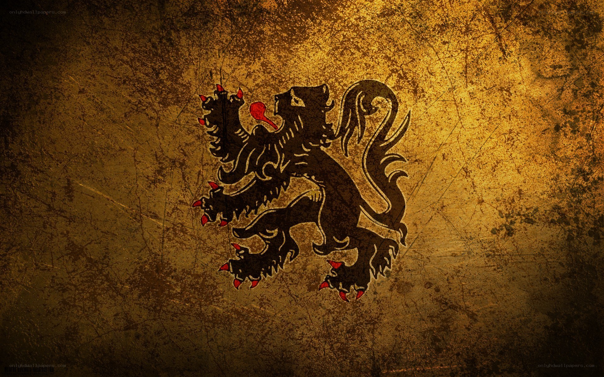 grungy lion emblem