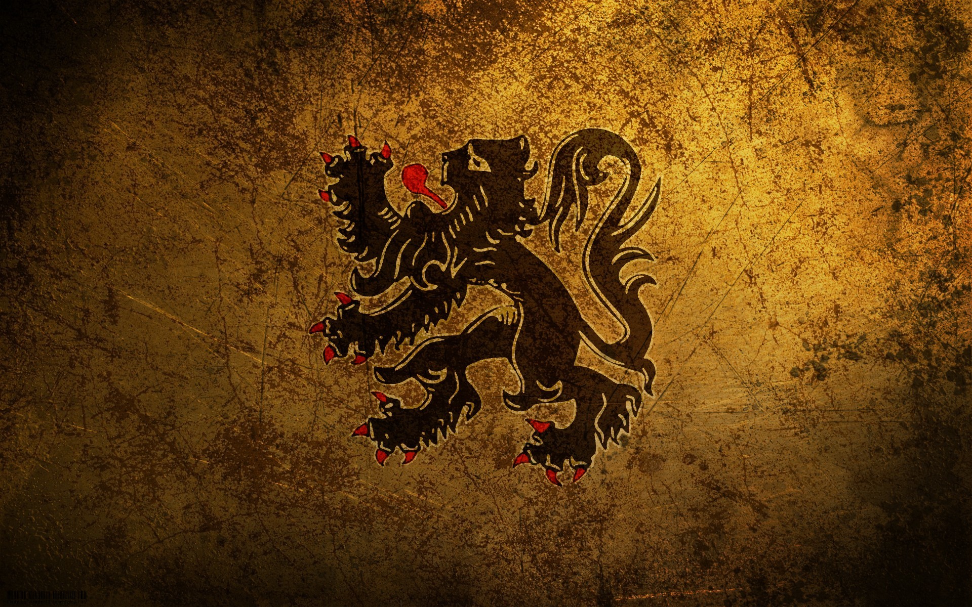 grungy lion emblem