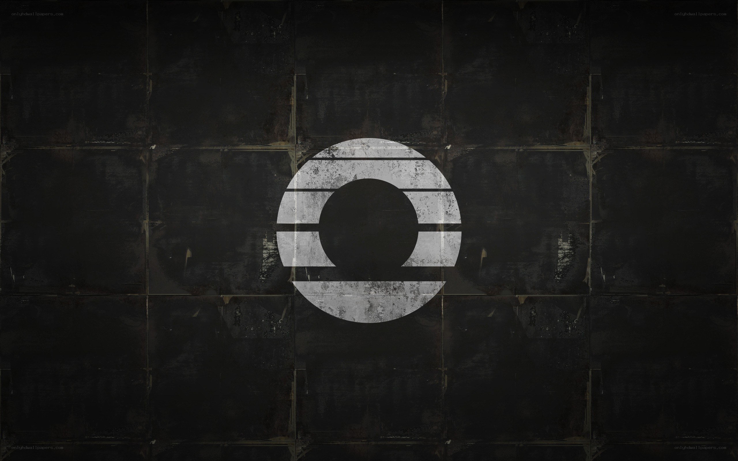 grungy logo on dark wall