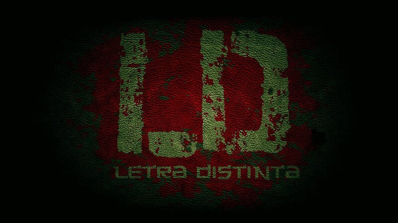 grungy logo with red and green textures
