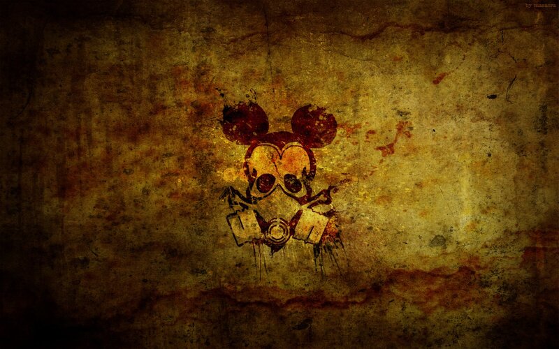 grungy mickey mouse skull
