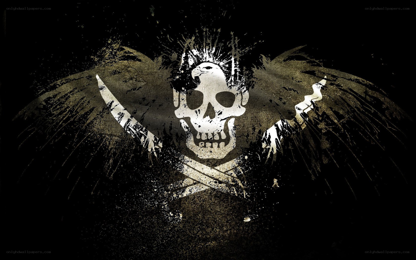 grungy pirate skull flag