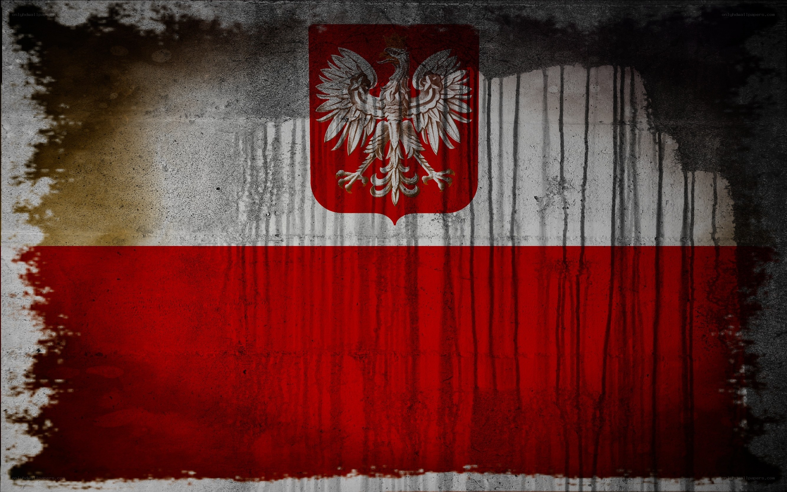 grungy polish flag