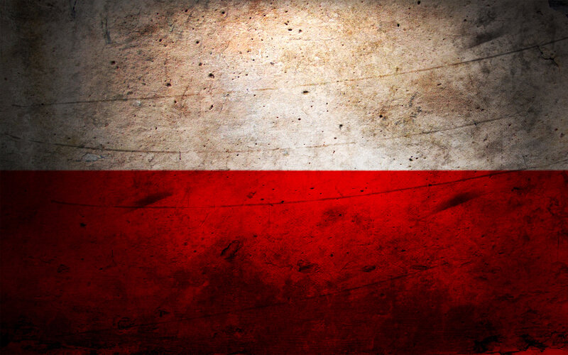 grungy polish flag background
