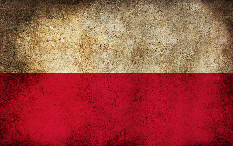 Grungy Polish Flag — Red, Dramatic