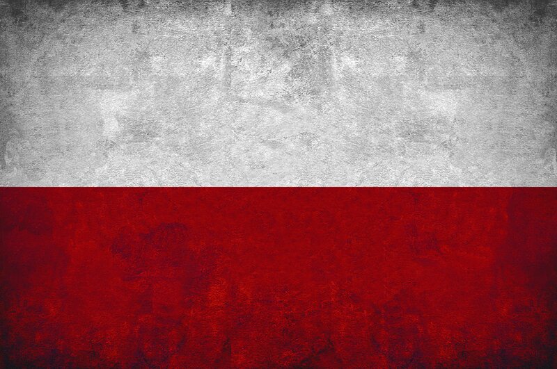 Grungy Polish Flag — Red